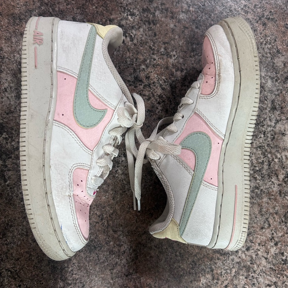 Nike Kids Shoes in Pink, White, and Green